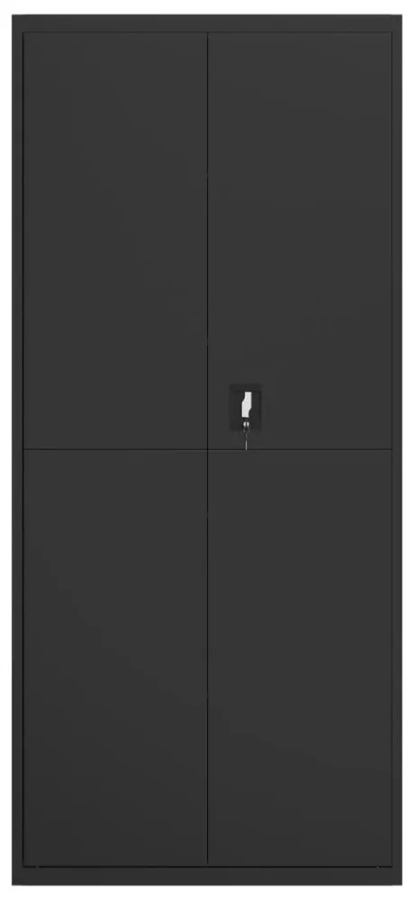 fekete acél irattartó szekrény 90x40x240 cm