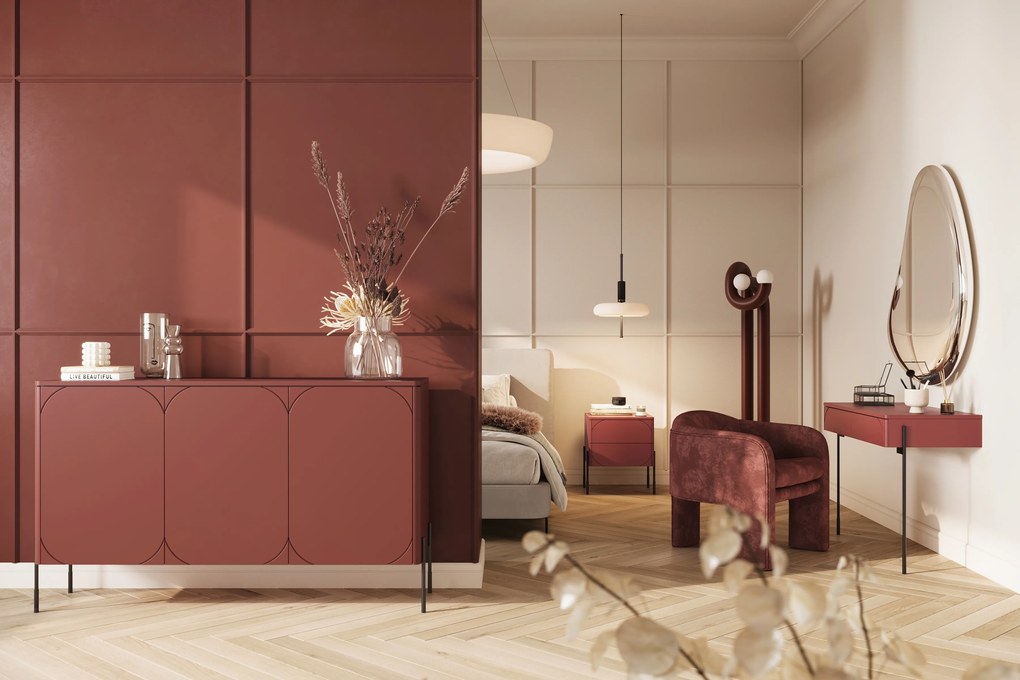 Sonatia fésülködőasztal 100 cm két fiókkal - bordó