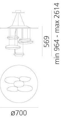 Artemide 1477110A - LED Dimmelhető csillár zsinóron MERCURY LED/29W/230V 3000K