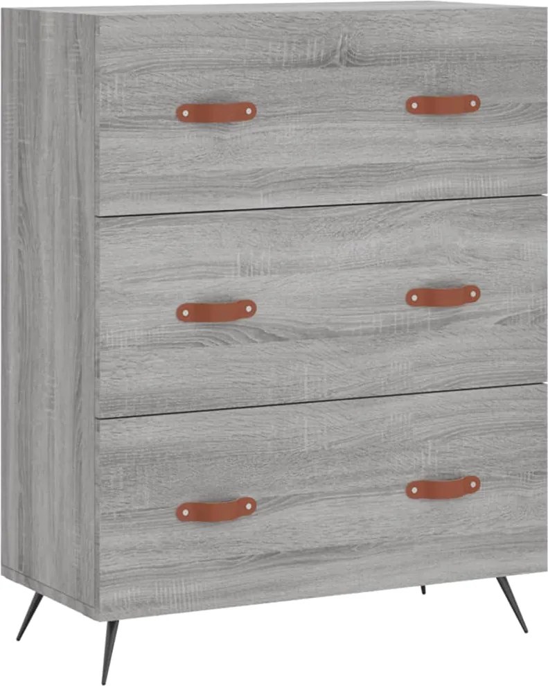 vidaXL szürke sonoma színű szerelt fa komód 69,5 x 34 x 90 cm