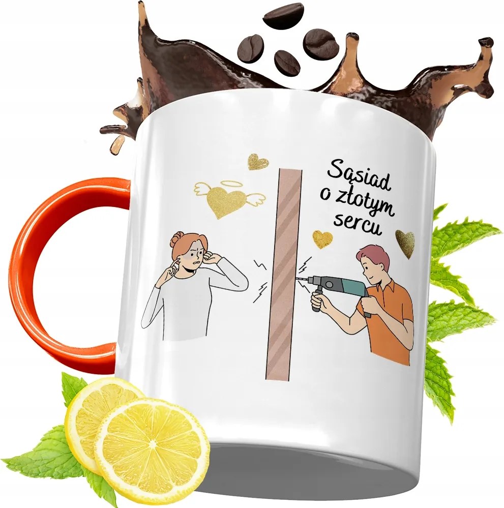 Narancssárga Bögre Keresztanyának Ajándék fényképes nyomattal