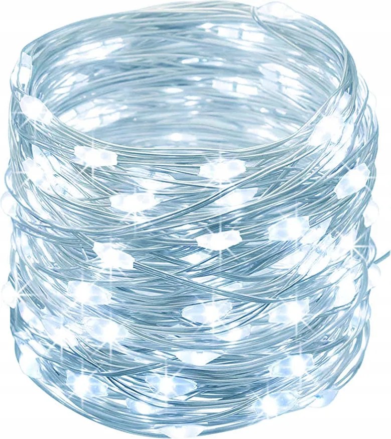 Vezetékes Lámpa 80 Led Elemes Fehér Hideg Fény