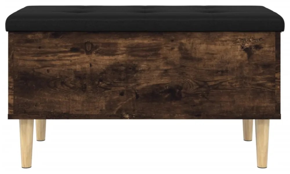 füstös tölgy színű szerelt fa tárolópad 82x42x46 cm