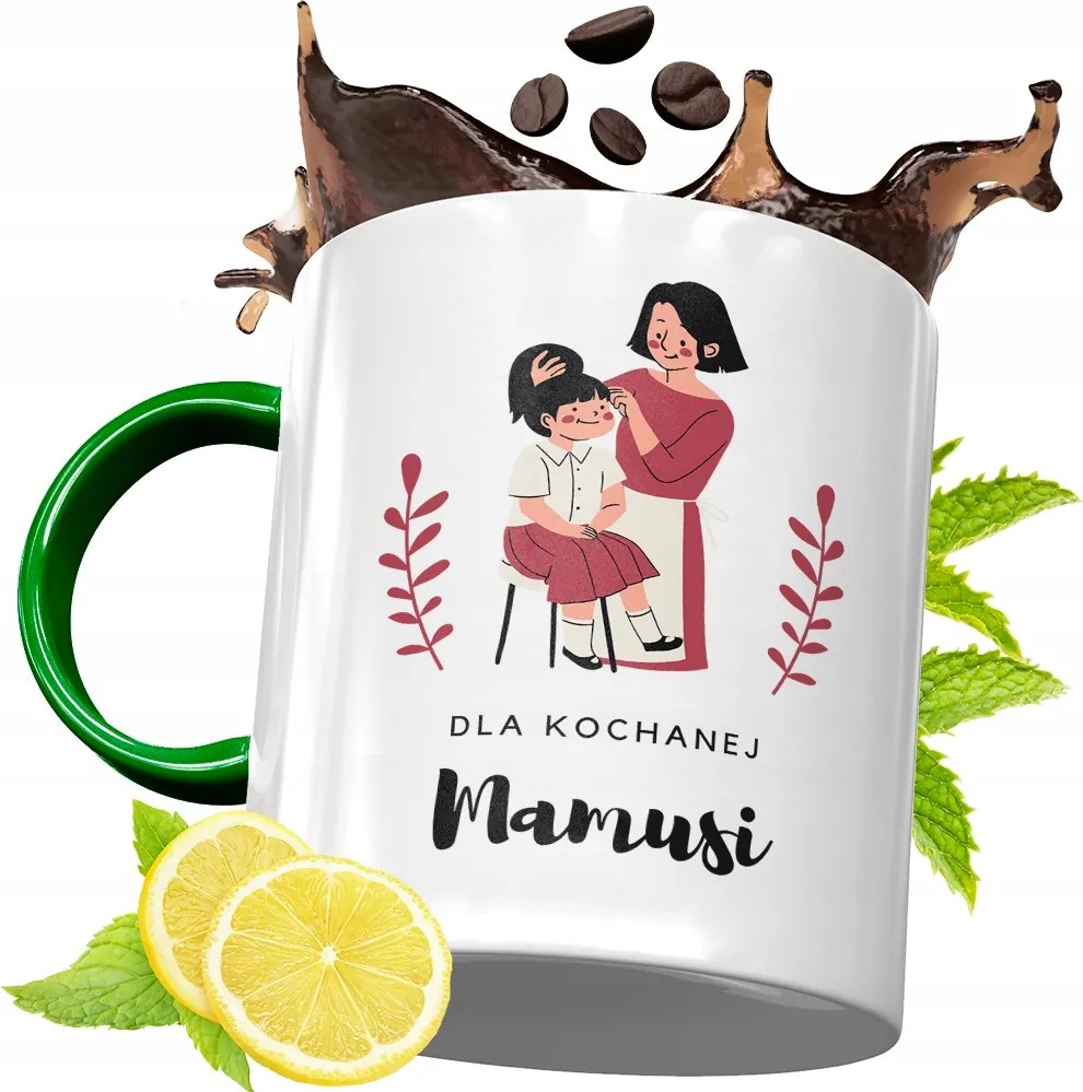 Zöld Bögre Anyukáknak Születésnapi Ajándék fényképes nyomtatással