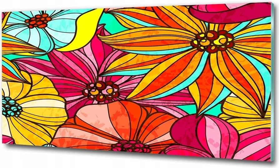 Fotó kép edzett üveg Virágos minta 100x70