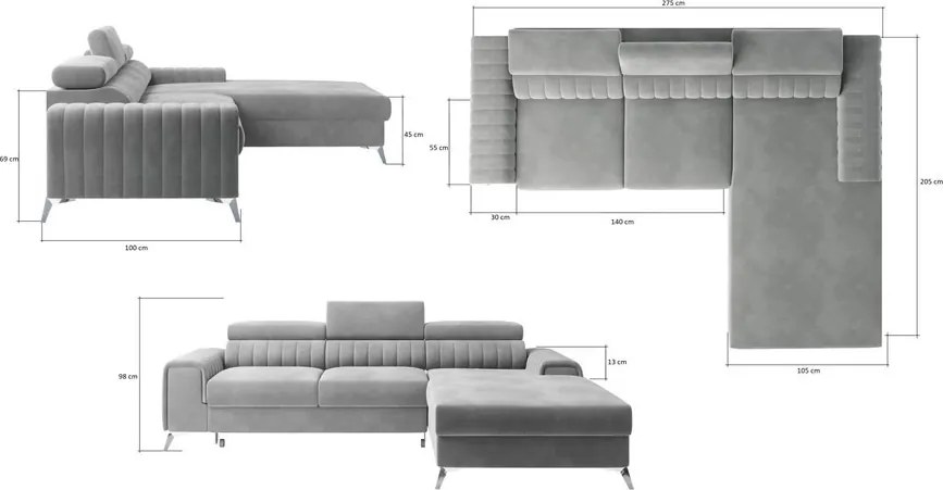 Grayson L-alaku sarok kanapé