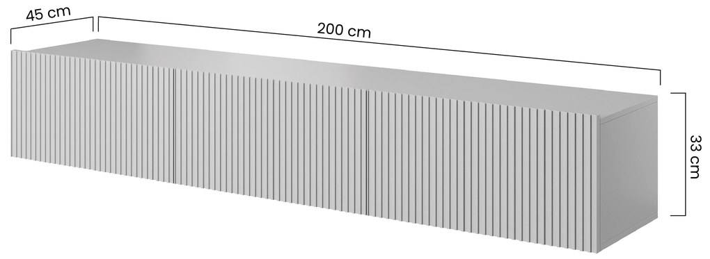 Nicole 200 cm-es fali TV-szekrény - antik rózsaszín MDF
