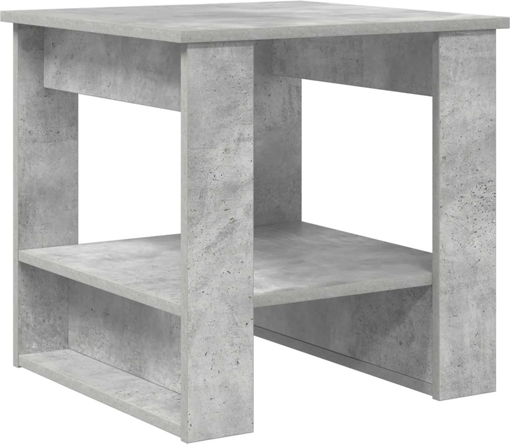 vidaXL Dohányzóasztal Beton Szürke 51 x 50 x 50 cm Faanyag