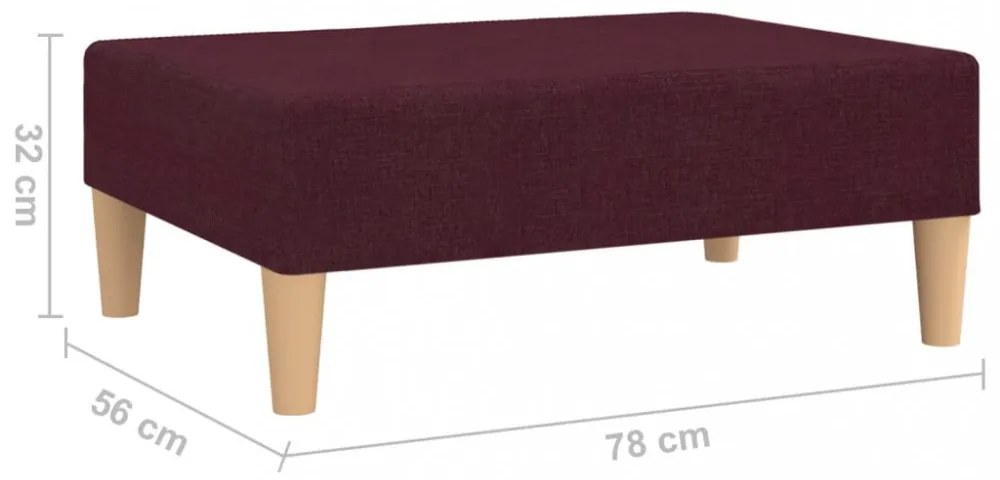 lila szövet lábzsámoly 78 x 56 x 32 cm