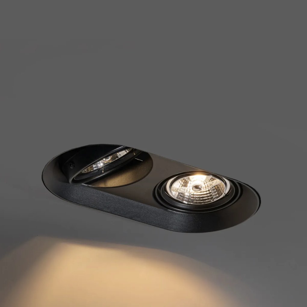 6 darabos, lekerekített, süllyesztett spotlámpa szett fekete GU10 70mm 2-fényű - Hubs