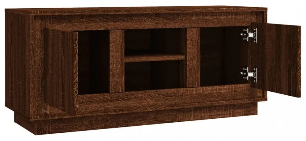 barna tölgy színű szerelt fa TV-szekrény 102x35x45 cm