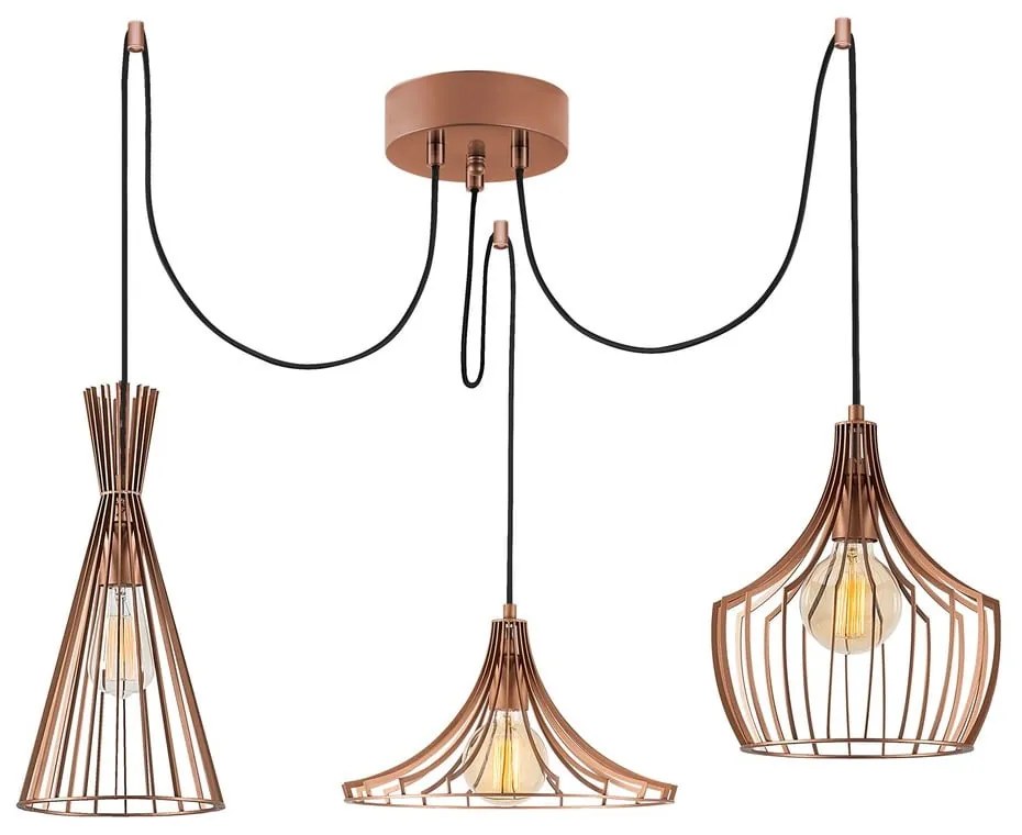 Rézszínű függőlámpa fém búrával Mezopotamya – Opviq lights