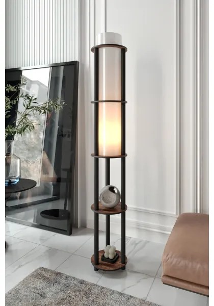 NOTO polcos állólámpa, 1xE27/40W/230V, barna/fekete