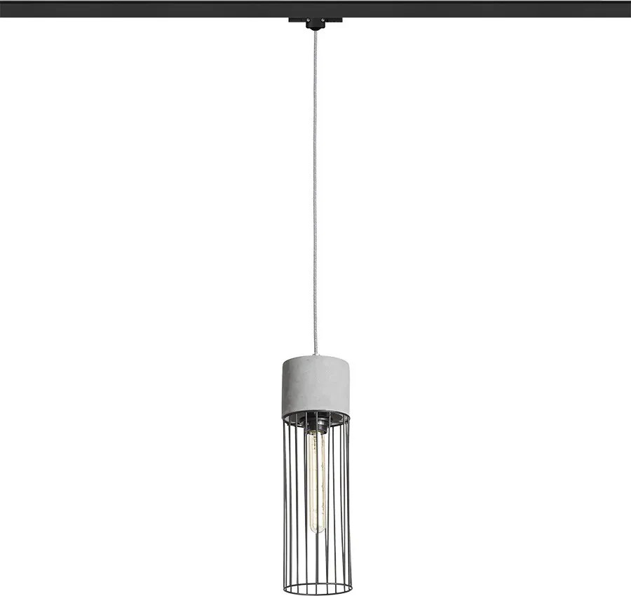RENDL BURTON háromáramkörös sínre beton/fekete 230V LED E27 11W