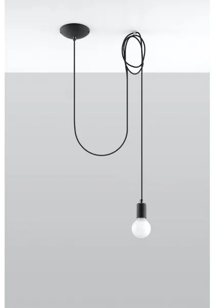 Sollux SL.0369 - Csillár zsinóron EDISON 1 1xE27/60W/230V pók fekete