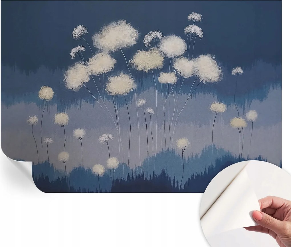 Dekoratív Öntapadós Tapéta Divatos Minták Fehér pitypangok 152x104 cm