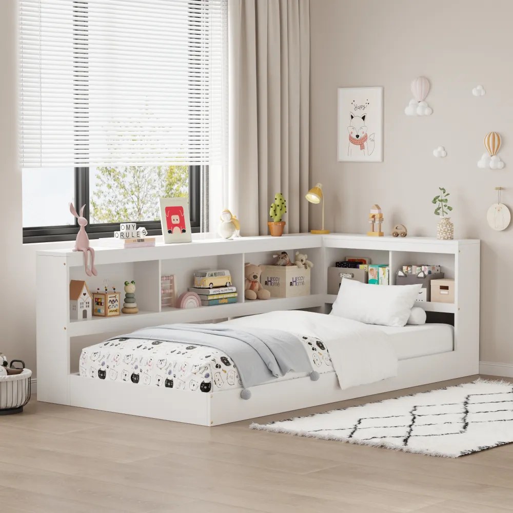 Ágy ágyráccsal, fehér, 90x200, TOSIA