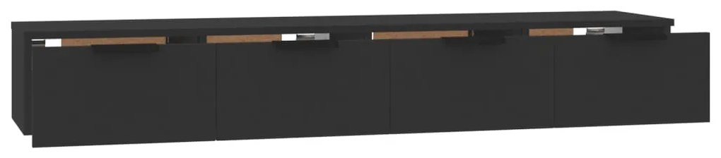 2 db fekete szerelt fa faliszekrény 68 x 30 x 20 cm