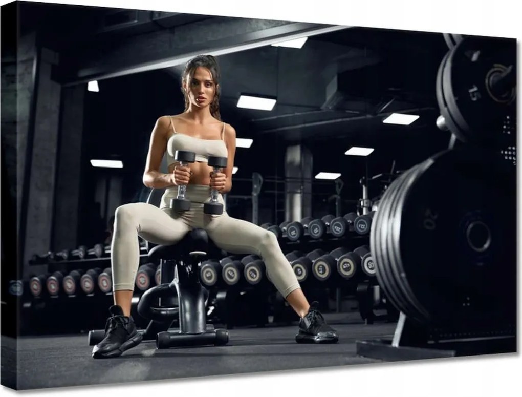 Vászonkép 30x20 Lány az edzőteremben