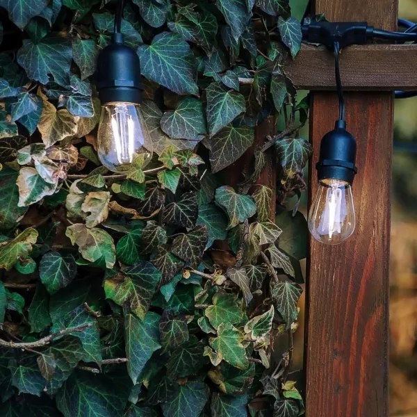 LED kültéri dekorációs fényfüzér 30xE27/1W/230V 16,44 m IP44 fekete