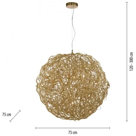 Paul Neuhaus 2019-12 - SAREA kábeles csillár 15xG9/40W/230V arany