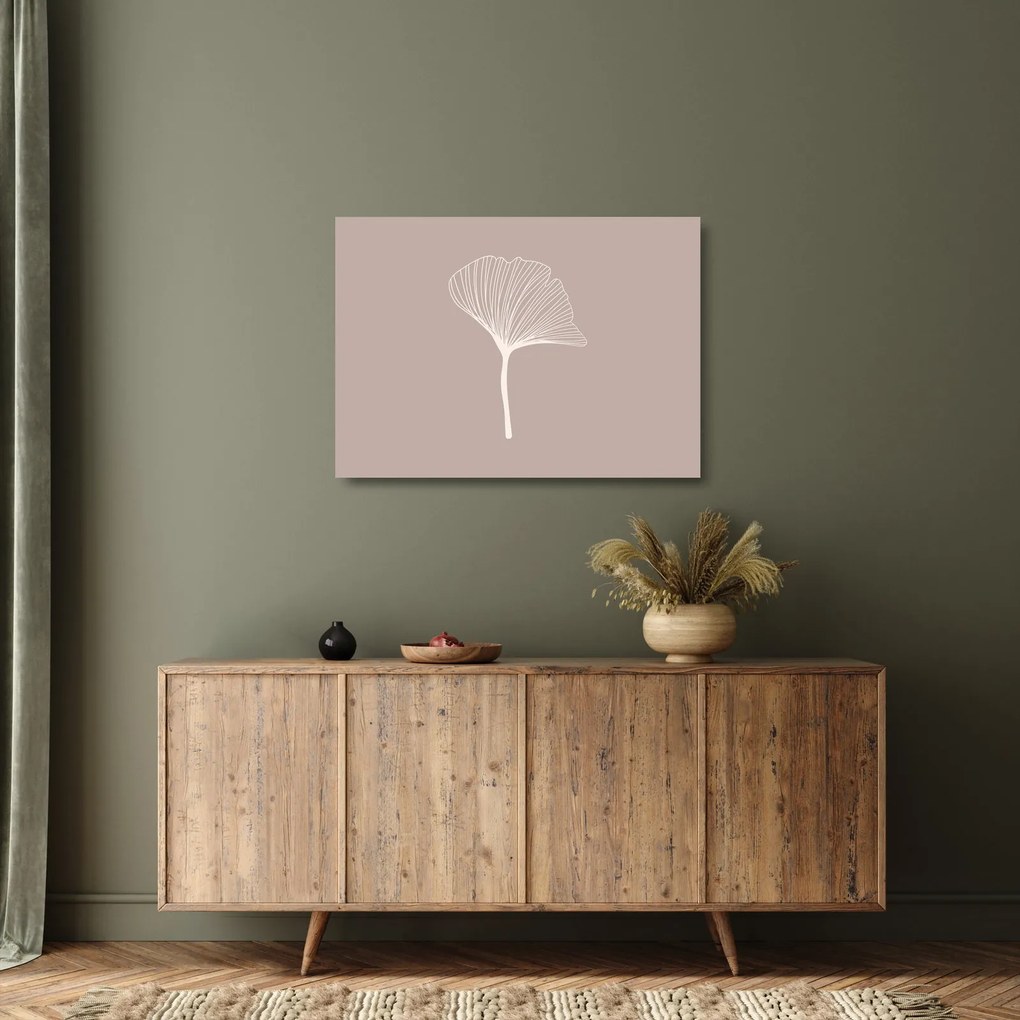 Üveg kép - Bézs színű levelek N⁰5 (70x50 cm)