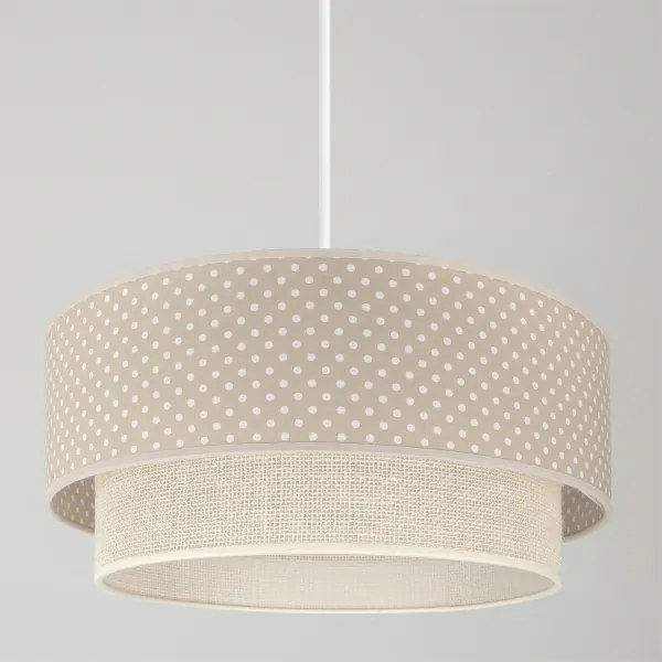 Brilagi-LED BOHO BOBO kábeles függeszték, 1xE27/60W/230V, átm. 40 cm, pöttyös, bézs/krém.