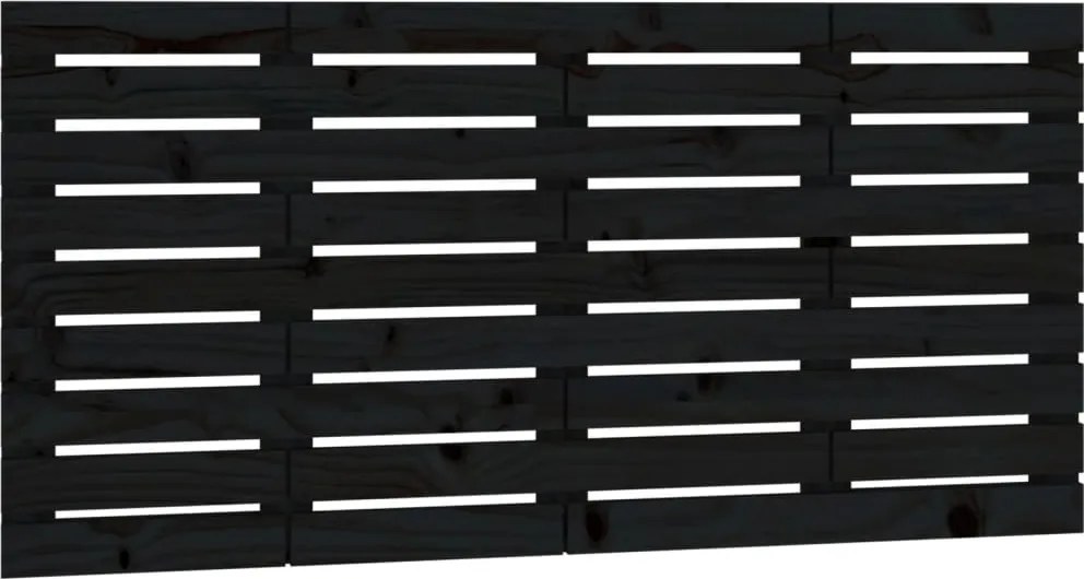 vidaXL fekete tömör fenyőfa fali fejtámla 126 x 3 x 63 cm