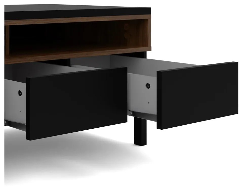 Fekete TV-állvány 156x48x48 cm Roomers – Tvilum