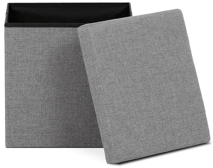 Tárolós Puff, Szürke Szövet. TAB-461 GREY2