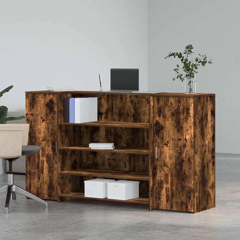 recepciós pult füstös tölgy 180x50x103,5 cm szerelt fa