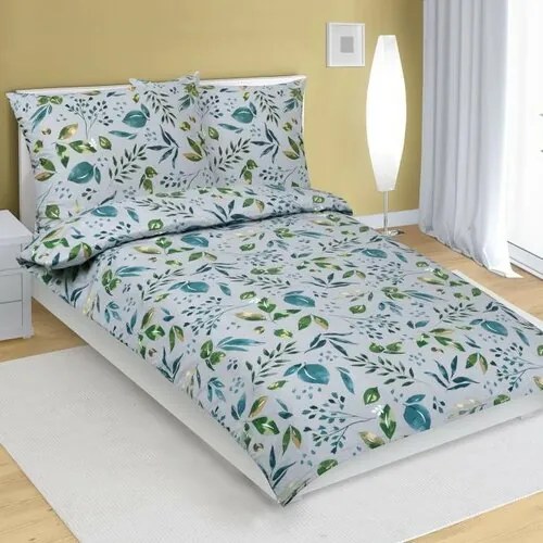Bellatex Lupin pamut ágyneműhuzat zöld, 140 x 200 cm, 70 x 90 cm, 140 x 200 cm, 70 x 90 cm
