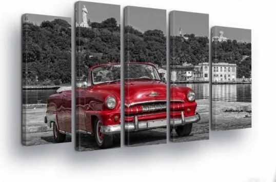 Vászonkép 150x100 Klasszikus autó piros kabrió vintage retro Havanna