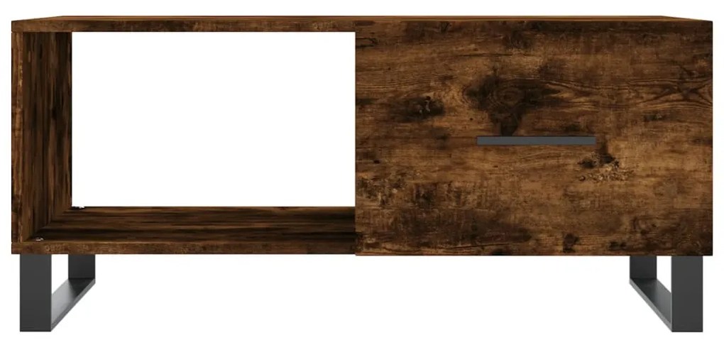 Füstös tölgy színű szerelt fa dohányzóasztal 90 x 50 x 40 cm
