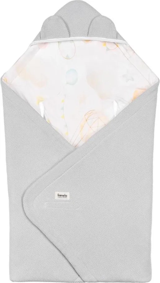 Lionelo - Autósülésbe való babapólya TRAVEL SWADDLE 90x90 cm Szürke Baloon