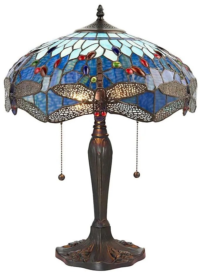 Endon 64089 - Tiffany DRAGONFLY asztali lámpa 2xE27/60W/230V átm. 41 cm