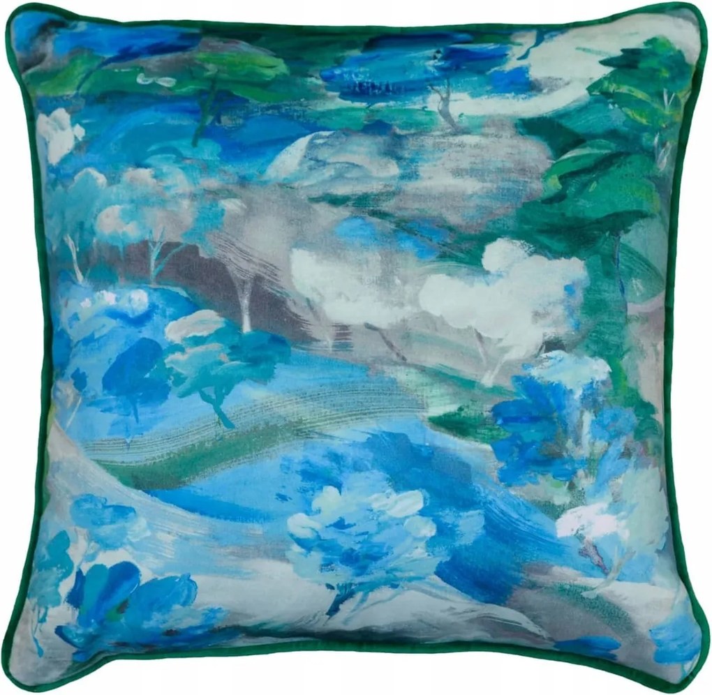 Díszpárnahuzat 45x45 Impressio Velvet kék-zöld