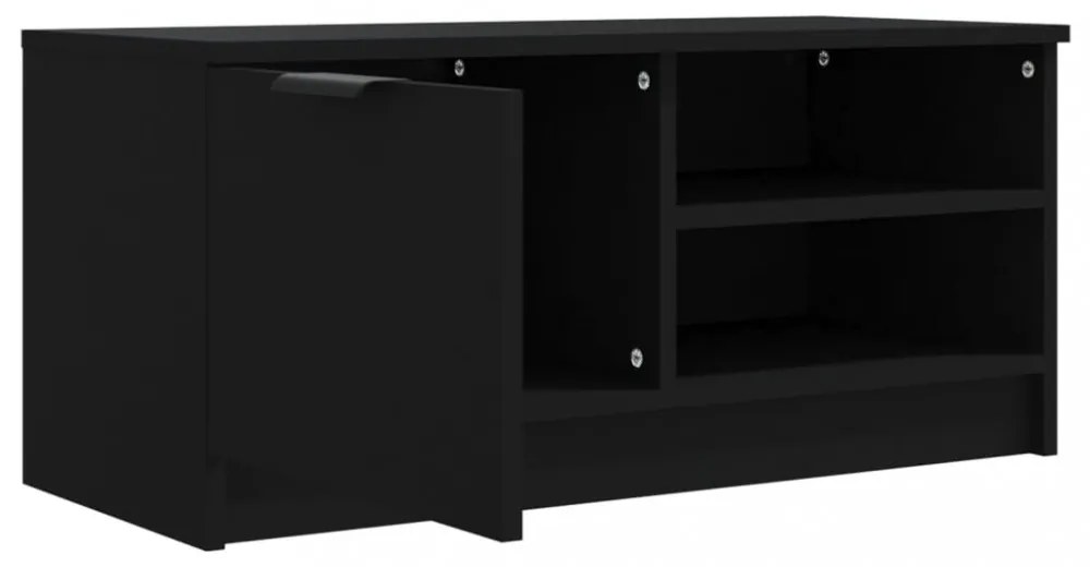 fekete szerelt fa TV-szekrény 80 x 35 x 36,5 cm