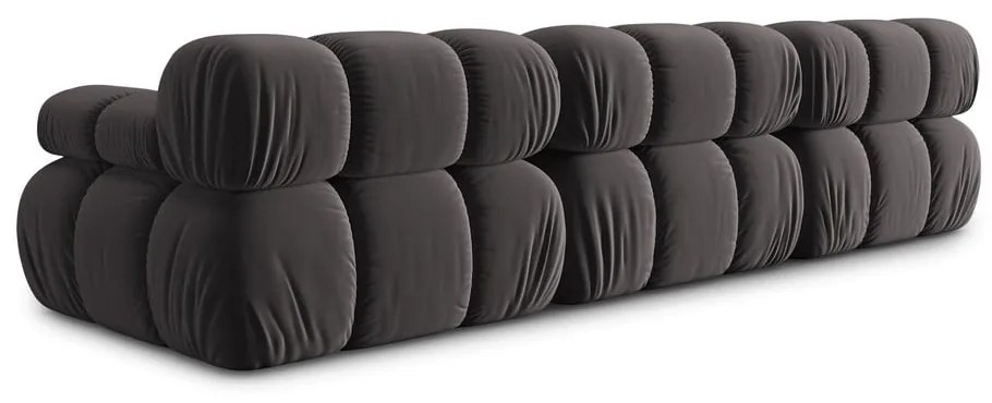 Sötétszürke bársony kanapé 282 cm Bellis – Micadoni Home