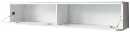 TV szekrény Dlana 140 MDF (fekete grafit + halcsont fekete) (fehér LED világítás). 1106204