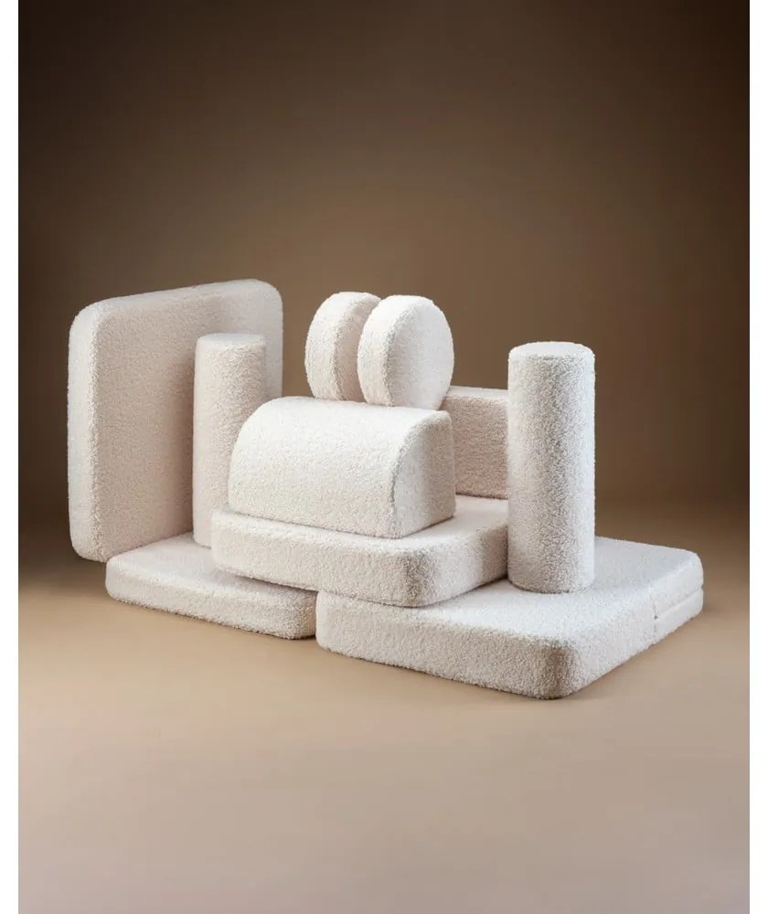 Krémszínű buklé gyerek kanapé 132 cm Settee – Wigiwama
