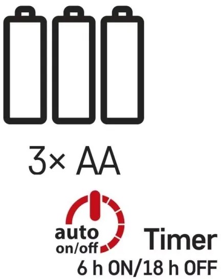 LED Karácsonyi lánc 100xLED/3xAA 2,7m meleg fehér