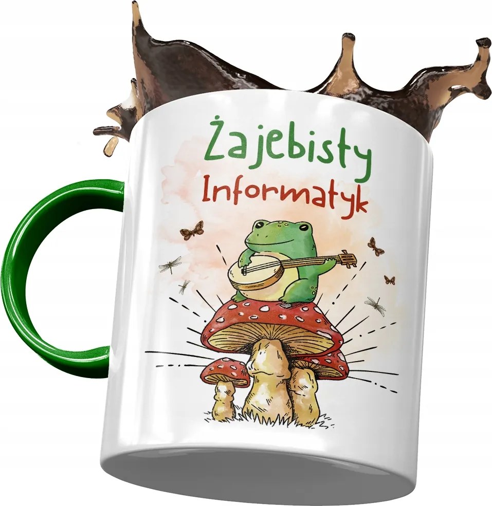 Zöld Bögre Informatikusoknak Békás Informatikus Nyomtatott Fotóval