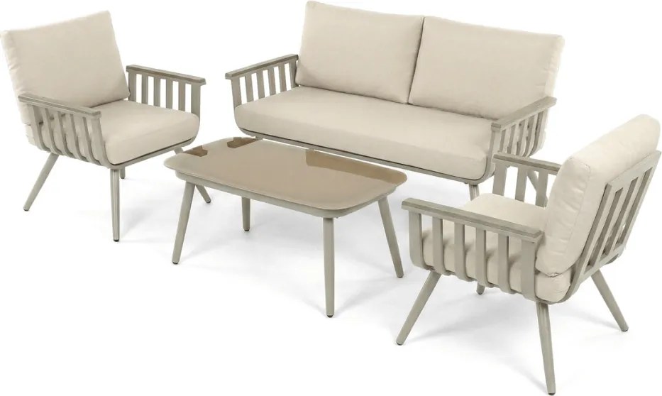 Kerti bútor garnitúra, alumínium, bézs, AZS-S1921 CRM