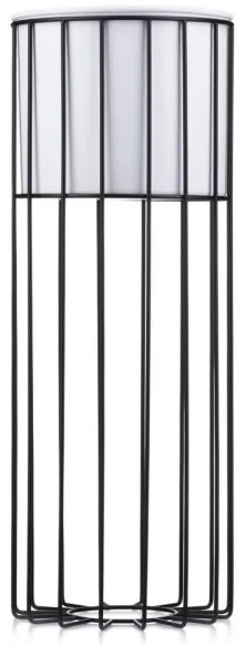 Fém virágcserép LOFT 55x20 cm fekete/fehér