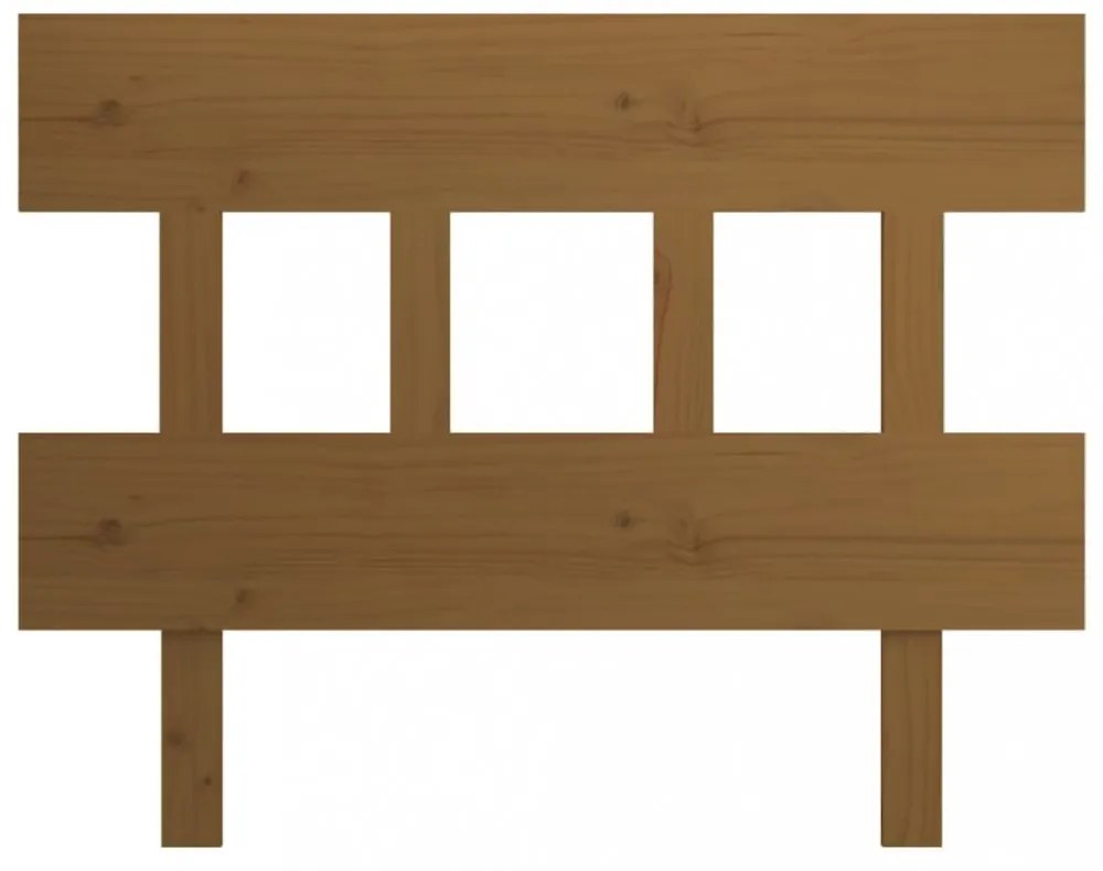 mézbarna tömör fenyőfa ágyfejtámla 103,5x3x81 cm