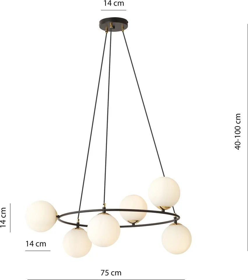 Emibig modern függeszték azura fehér fekete arany emi1295/6