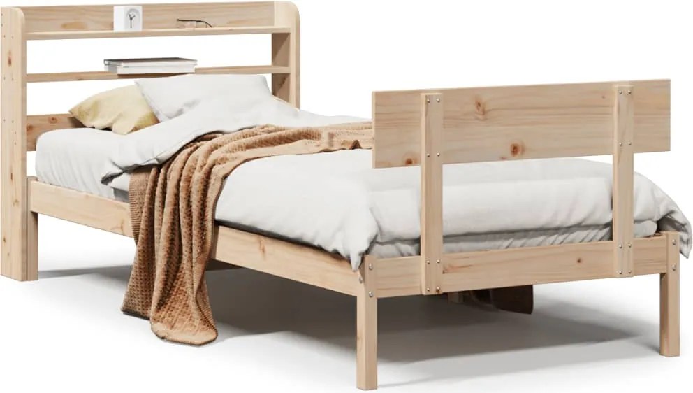 vidaXL tömör fenyőfa ágy matrac nélkül 90 x 200 cm