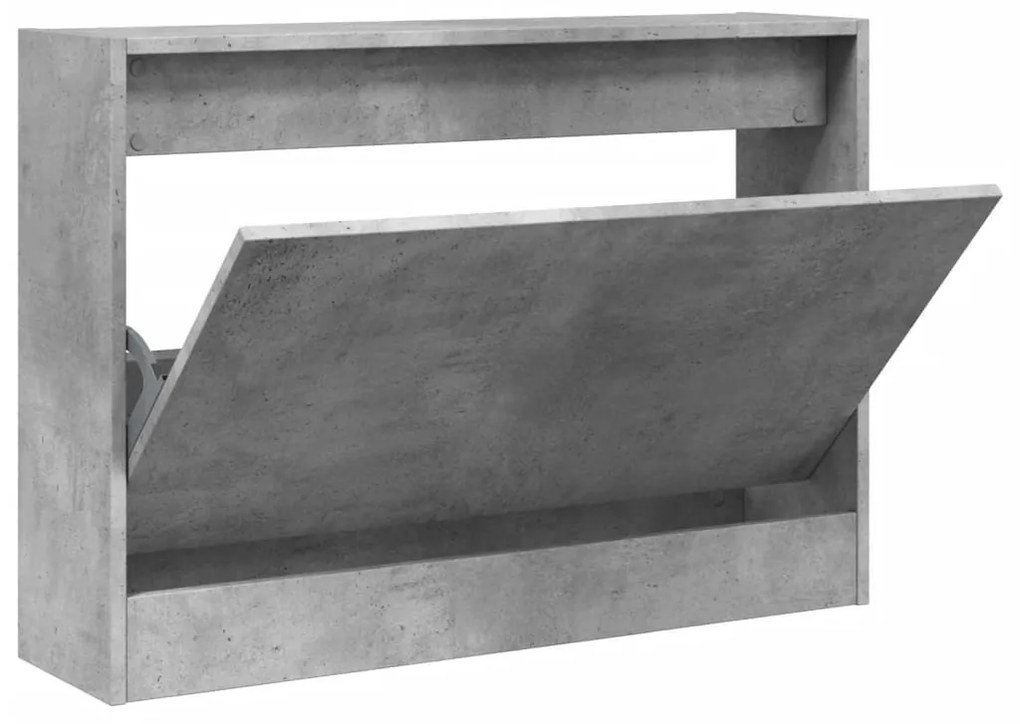 betonszürke szerelt fa cipőszekrény 80 x 21 x 57 cm