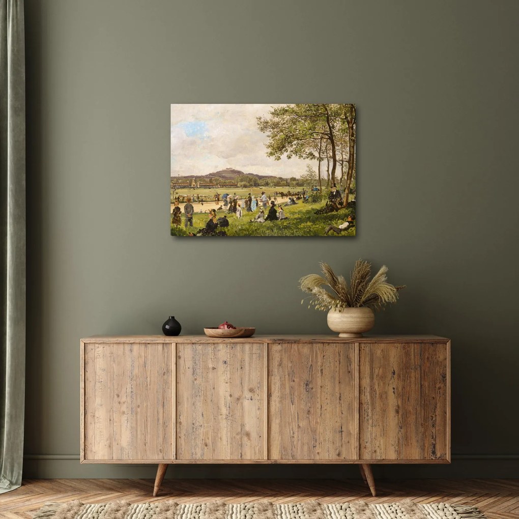 Kép - French 19th Century, Race Course at Longchamps, reprodukciók (70x50 cm)